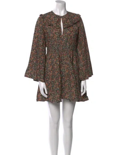 Pre-owned Doen Floral Print Mini Dress In Multi