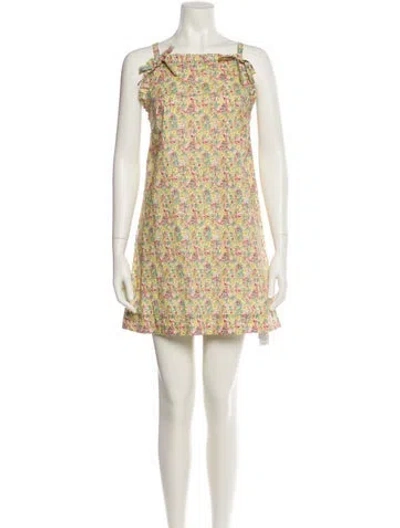 Pre-owned Doen Floral Print Mini Dress In Multi