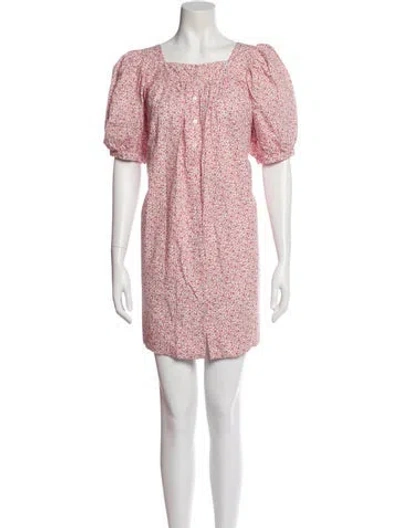 Pre-owned Doen Floral Print Mini Dress In Multi