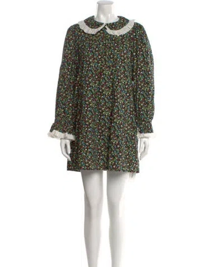 Pre-owned Doen Floral Print Mini Dress In Multi