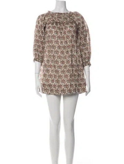 Pre-owned Doen Floral Print Mini Dress In Multi