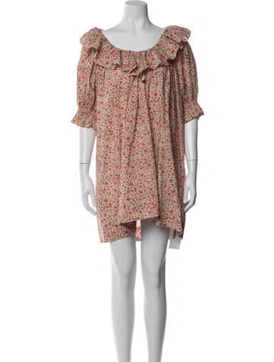 Pre-owned Doen Floral Print Mini Dress In Multi