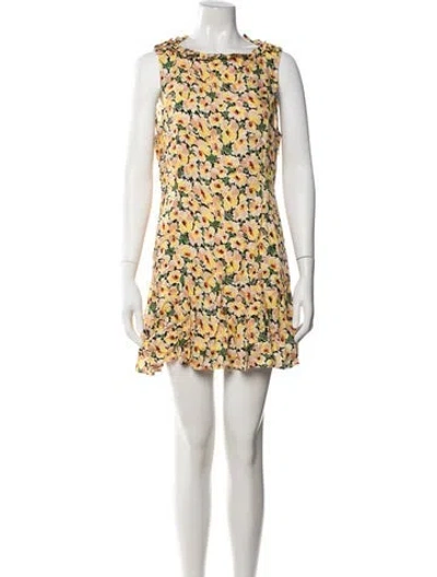 Pre-owned Doen Floral Print Mini Dress In Multi