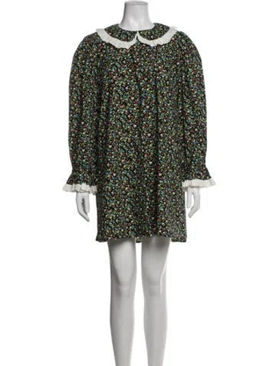 Pre-owned Doen Floral Print Mini Dress In Multicolor