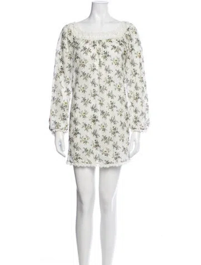 Pre-owned Doen Floral Print Mini Dress In Multicolor