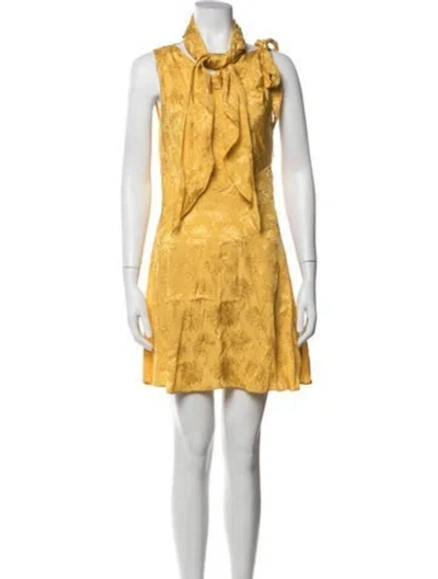 Pre-owned Doen Floral Print Mini Dress In Neutrals