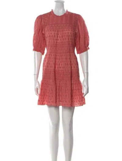 Pre-owned Doen Floral Print Mini Dress In Orange