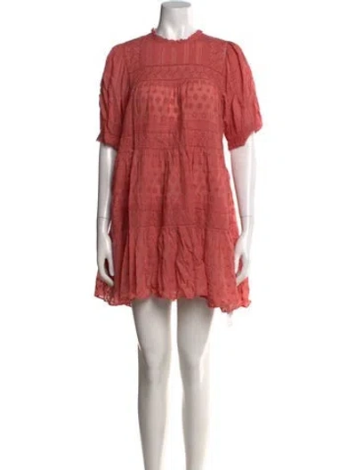 Pre-owned Doen Floral Print Mini Dress In Pink