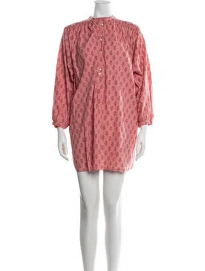Pre-owned Doen Floral Print Mini Dress In Pink