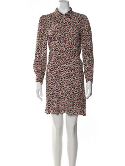 Pre-owned Doen Floral Print Mini Dress In Red
