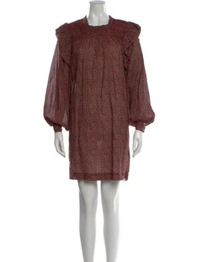 Pre-owned Doen Floral Print Mini Dress In Red