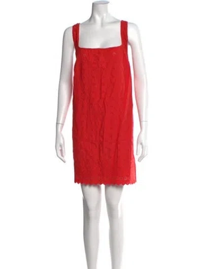Pre-owned Doen Floral Print Mini Dress In Red