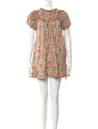 Pre-owned Doen Floral Print Mini Dress W/ Tags In Multi
