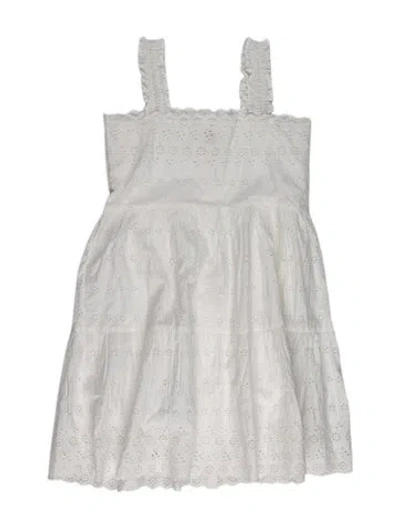 Pre-owned Doen Floral Print Mini Dress In White