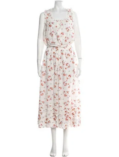 Pre-owned Doen Floral Print Ruffle Embellishment Skirt Set In Pink