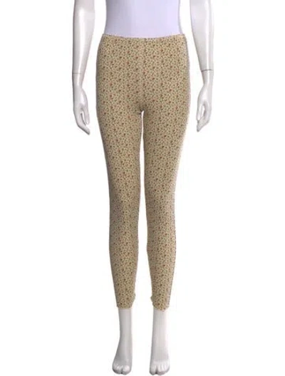 Pre-owned Doen Floral Print Skinny Leg Pants In Neutrals