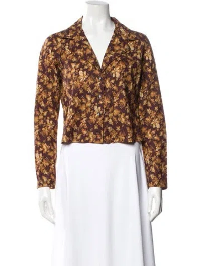 Pre-owned Doen Floral Print V-neck Blouse In Multi
