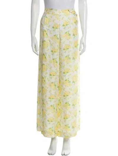 Pre-owned Doen Floral Print Wide Leg Pants In Multi