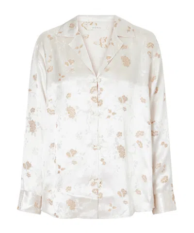 Doen Maurise Floral-jacquard Shirt In White