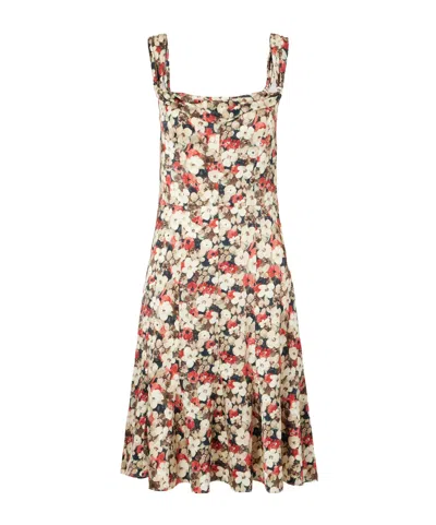 Doen Donielle Floral-print Silk Mini Dress In Multi