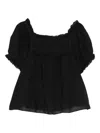 Doen Frances Ruffled Detail Top In Black