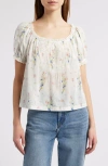 Doen Frederica Lace-trimmed Floral-print Pintucked Organic Cotton-voile Blouse In Painted Bouquet