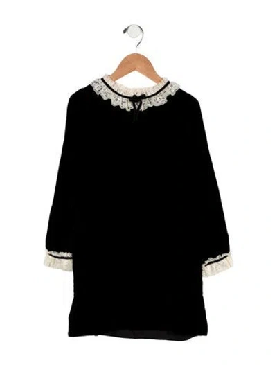 Pre-owned Doen Kids' Girls' Long Sleeve Dress In Black