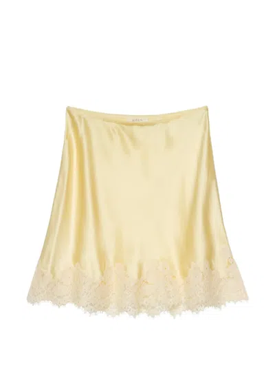 Doen Giulietta Mini Skirt W Lace In Yellow
