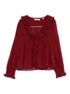 Doen Organic Cotton Ruffled Hardy Blouse In Gold