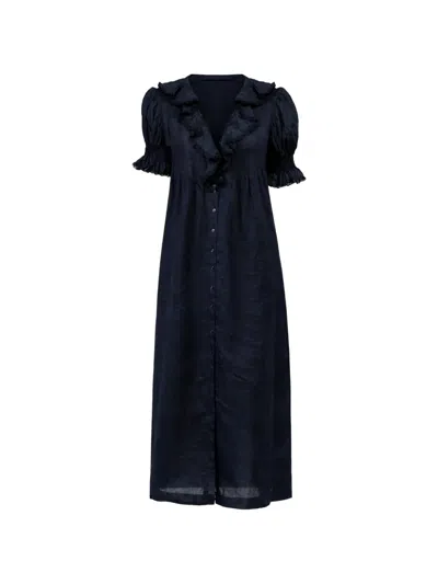 Doen Harriette Ruffled Dress In Blue