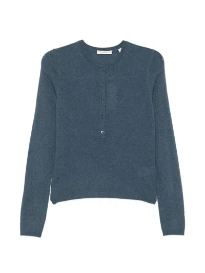 Doen Heath Buttoned Sweater In Purple