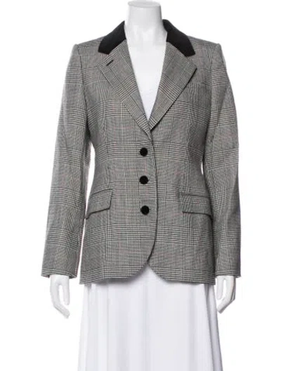 Pre-owned Doen Heirloom Plaid Print Blazer In Black