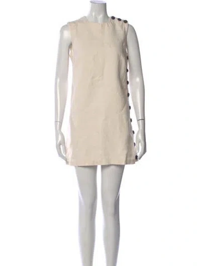 Pre-owned Doen Hemp Mini Dress In Neutral