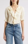 Doen Dôen Henri Organic Cotton Voile Top In Creme Citron