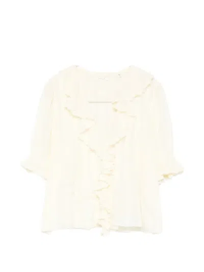 Doen Henri Ruffled Blouse In Neutral