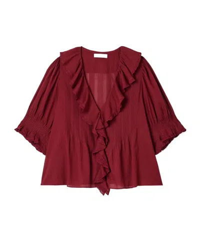 Doen Henri Lace-trimmed Ruffled Pintucked Organic Cotton-voile Blouse In Multi