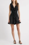 Doen Dôen Henrietta Ruffle Sleeveless Minidress In Black