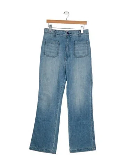 Pre-owned Doen High-rise Flared Jeans In Blue