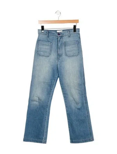 Pre-owned Doen High-rise Flared Jeans In Blue