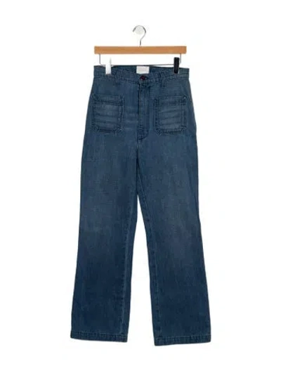 Pre-owned Doen High-rise Flared Jeans In Blue