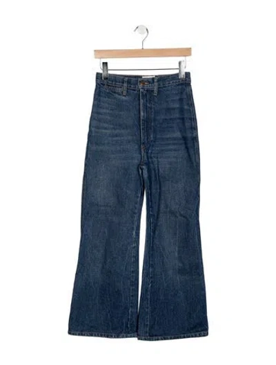 Pre-owned Doen High-rise Flared Jeans In Blue
