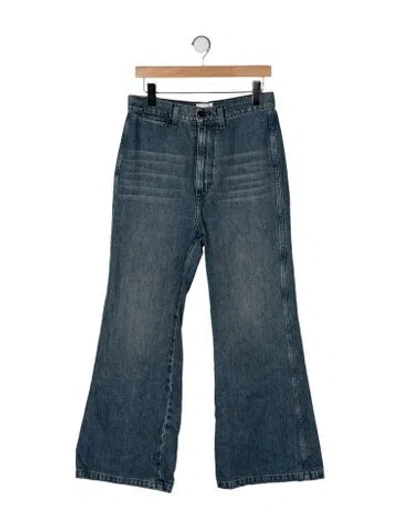 Pre-owned Doen High-rise Flared Jeans In Blue