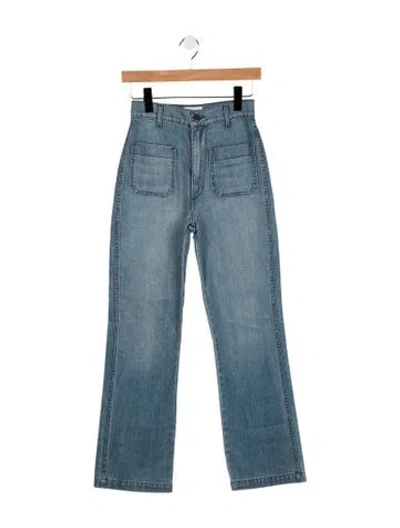 Pre-owned Doen High-rise Flared Jeans In Blue