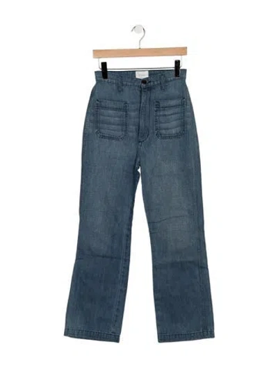 Pre-owned Doen High-rise Flared Jeans In Blue