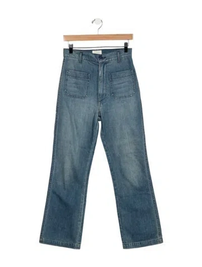 Pre-owned Doen High-rise Flared Jeans In Blue