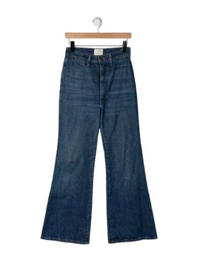 Pre-owned Doen High-rise Flared Jeans In Blue