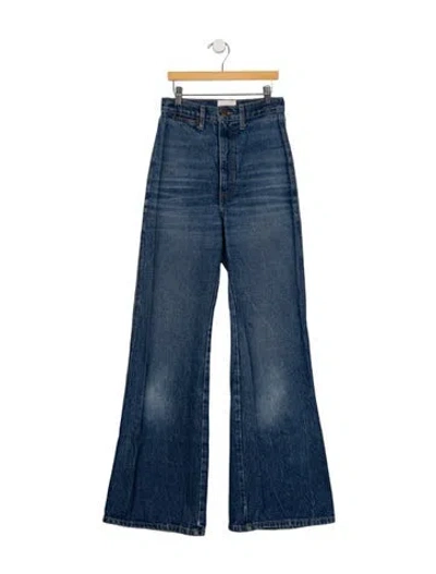 Pre-owned Doen High-rise Flared Jeans In Blue