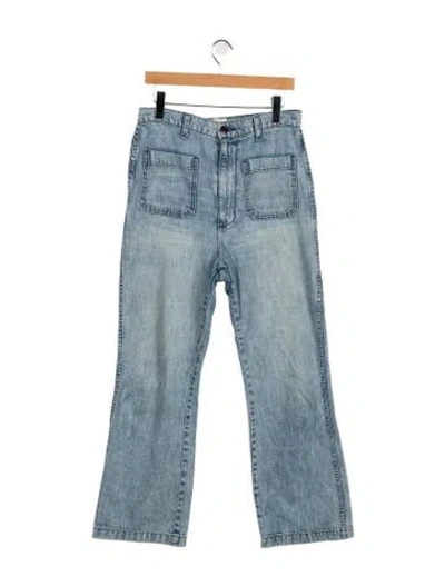 Pre-owned Doen High-rise Flared Jeans In Blue