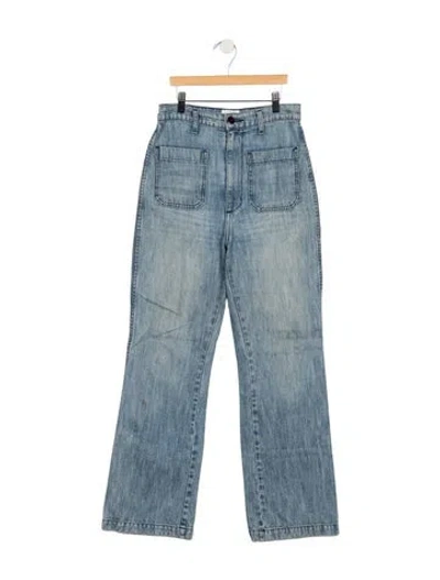 Pre-owned Doen High-rise Flared Jeans In Blue