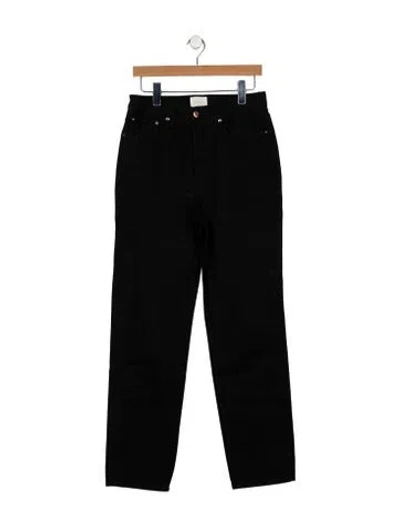 Pre-owned Doen High-rise Straight Leg Jeans In Black
